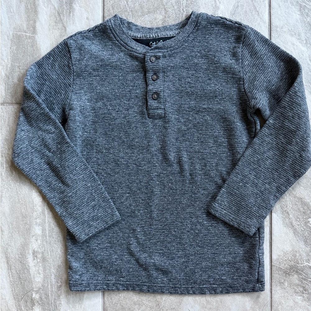 Cat & Jack Charcoal Long Sleeve Henley